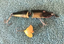 Vintage Creek Chub Pikie 2700 Jointed Lure & Baby Vibra Bat Yellow Lure