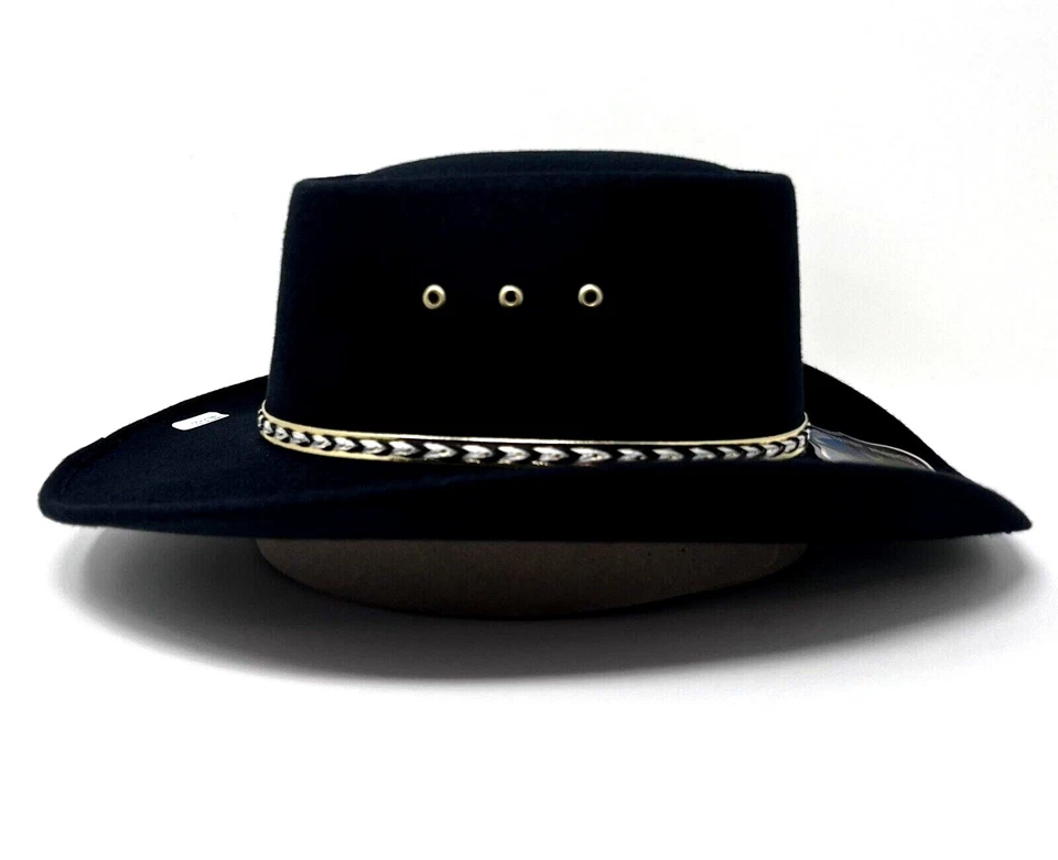 Sombrero de jugador Summit Hats MX lana imitación fieltro negro con elástico Foto 4 de 4