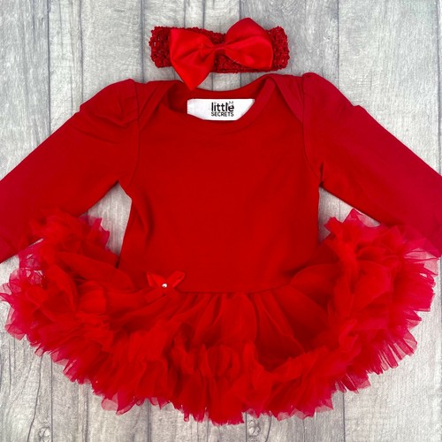 BABY GIRL CHRISTMAS RED TUTU ROMPER 