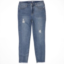 Max Studio High Rise Skinny Jeans 14 Distress...