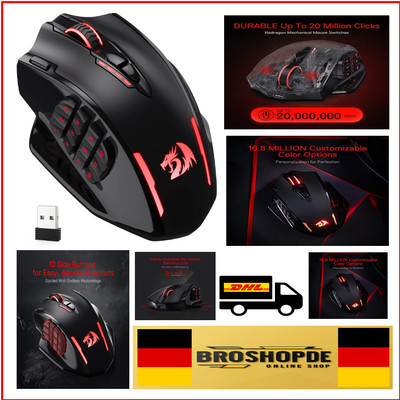 Redragon M913 Elite Gaming Maus mit 16000 DPI, RGB und Optischem Pro-Sensor