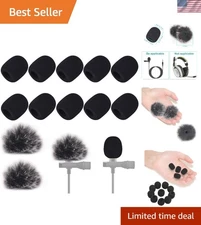 Compatible Foam Windshield Set for Earphone & Lapel Microphones - 12 Pack
