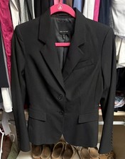 The Limited Women's Black Blazer Size 6 Notch Lapel Two-Button Lined Regular Fit