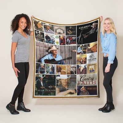 Jackson Fleece Sherpa Blanket   Perfect Gift for Neotraditional Country Lovers
