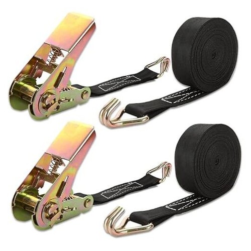 2 PCS 1 Inch Ratchet Straps Heavy Duty, 20ft Tie Down Straps Ratchet 1 IN