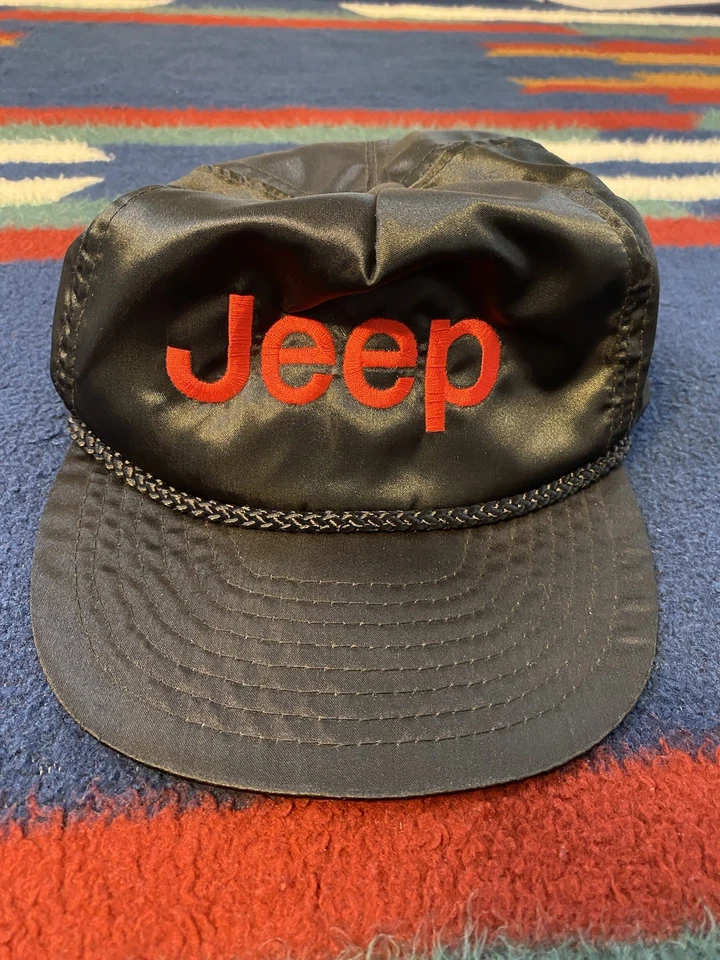 Gorra Jeep vintage correa trasera negra años 80 90 nailon con cable camionero limpia Foto 2 de 4