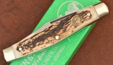 HEN & ROOSTER BERTRAM CUTLERY SOLINGEN GERMANY GENUINE STAG STOCKMAN KNIFE 27796
