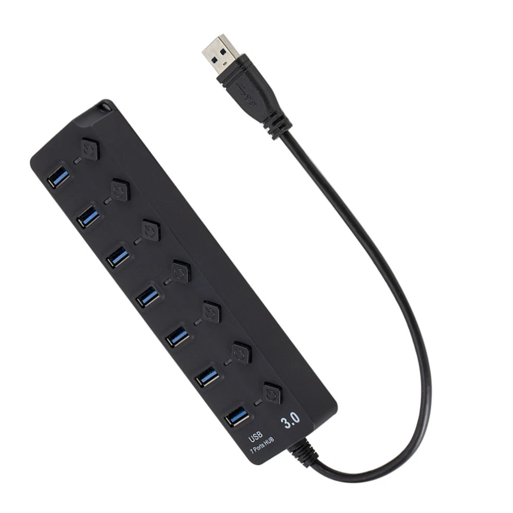 7-Port USB Hub with High-Speed Data Transfer & Multi-Device Connectivity