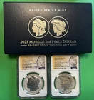 2025 NGC PF70 MORGAN PEACE REVERSE PROOF 2 COIN SET FIRST RELEASES W/ COA & Box