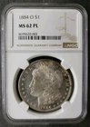 1884 O $1 Morgan Silver Dollar NGC MS62 PL