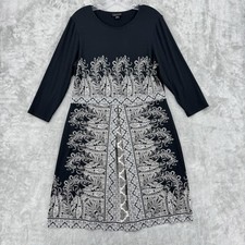 J Jill Dress Womens Medium Wearever Stretch Knit Bohemian Office Career Black