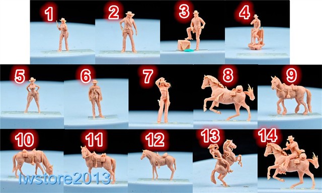 1/64 1/87 1/43 1/18 1/24 1/35 Vaquero Hombre Niña Miniaturas Figuras Para Coches QL0024