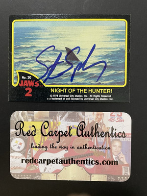 Topps 1978 Jaws 2 #30 Night of the Hunter! Steven Spielberg Auto RCA 41790