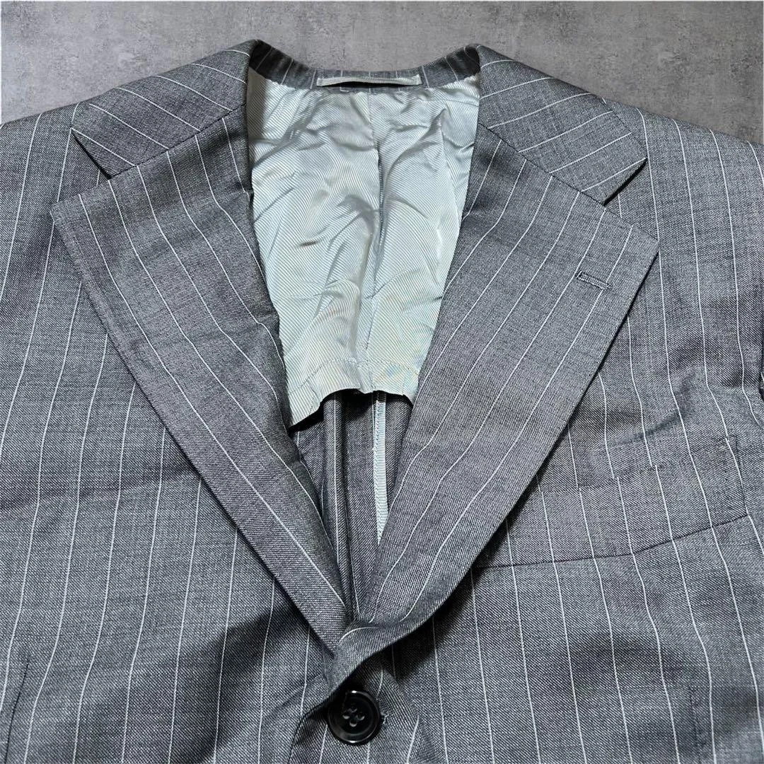 RING JACKET MEISTER Charcoal Gray Pinstripe Suit Set XL 52 Excellent condition image 3