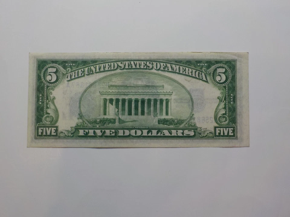 Silver Certificate 1934 5 Dollar Bill Paper Money Currency Blue Seal Note Five - Image 2 of 2