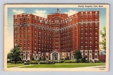 Flint MI-Michigan, Hurley Hospital, Antique, Vintage c1946 Souvenir Postcard
