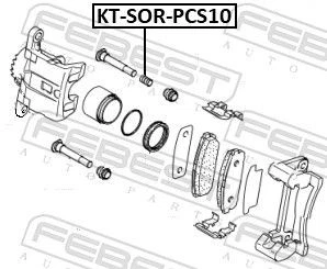 KT-SOR-PCS10 KIT ACCESORIOS PINZA FRENO FEBEST PARA TOYOTA RAV 4,MARK II VIII Foto 3 de 4