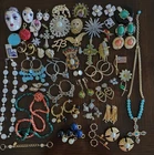 Large Lot of Quality Vintage Costume Jewelry. Many Are Signed, As Is. Beautiful!