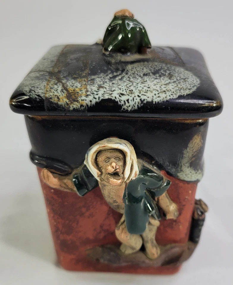 Cerámica antigua japonesa de mono Sumida Gawa de 1800 RARA Foto 2 de 4