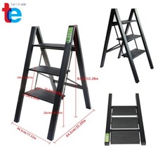 3 Step Ladder Folding Step Stool w/ Wide Anti-Slip Pedal 330lb Aluminum
