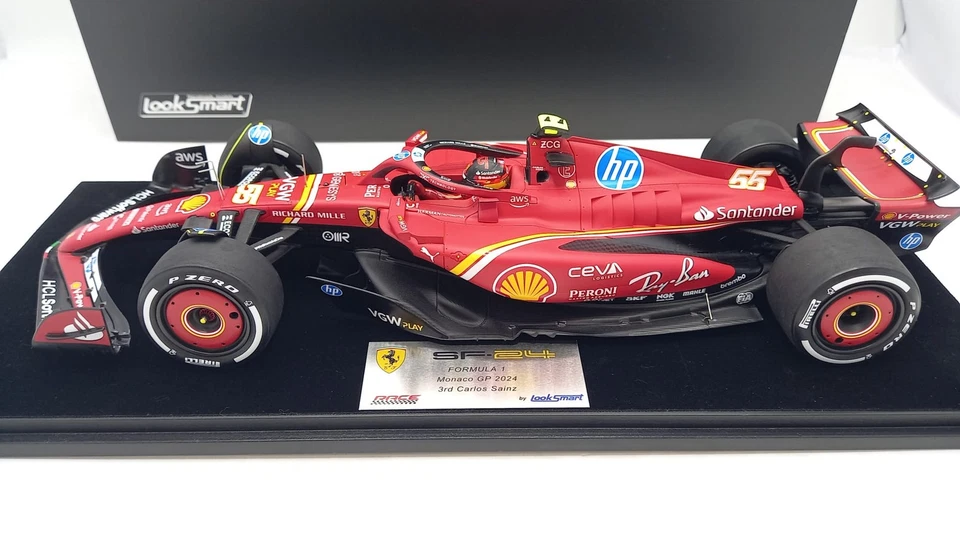  LS18F1064 Looksmart Ferrari SF-24 Carlos Sainz Monaco GP 2024 1/18 - Immagine 3 di 4