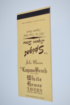 White House Tavern Laguna Beach California Map 30 Front Strike Matchbook Cover