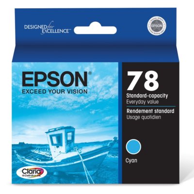 GENUINE Epson 78 T0782 Cyan Ink for Artisan 50 Stylus R260 R280 R380 RX580 RX595