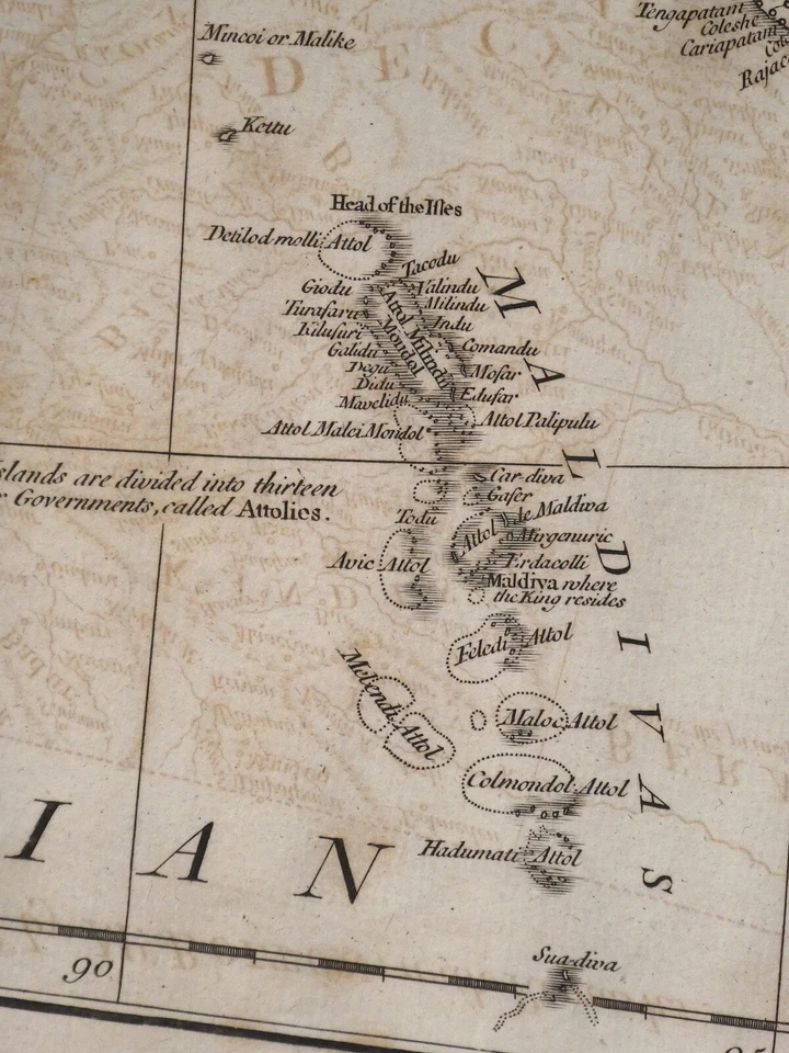 Antique Map ASIA Plate 4 Engraving by R. W. Seale Revised by Bolton 1755 - Image 3 of 4