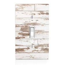 White Rustic Wood Image Light Switch Cover, Night light, Knob, Outlet, Bedroom