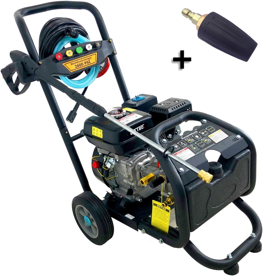 DETEC. Hochdruckreiniger 7 PS Flächenreiniger Benzin max. 170 bar inkl. Dreckfräse
