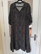 BRAND NEW GEORGE BLACK & WHITE COLLARED & PATTERNED SHIRT DRESS - SIZE 24!!