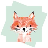 Servietten Fuchs Mint Orange Tischdeko Kindergeburtstag Party Deko 33X33Cm 20Stk