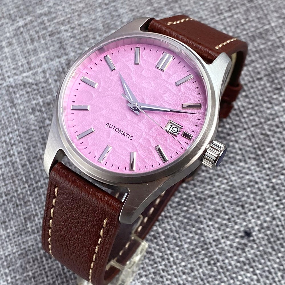 Pink Dial 20BAR Diving 39mm NH35A Automatic Men Watch Sapphire