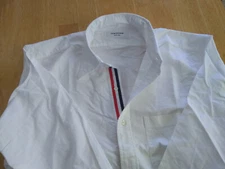 NWOT Thom Browne White Oxford Grosgrain Button Down TB4 16-35   MSRP $425
