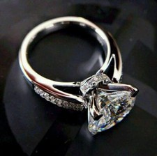 3Ct Lab Created Diamond Solitaire Wedding Engagement Ring 925 Sterling Silver