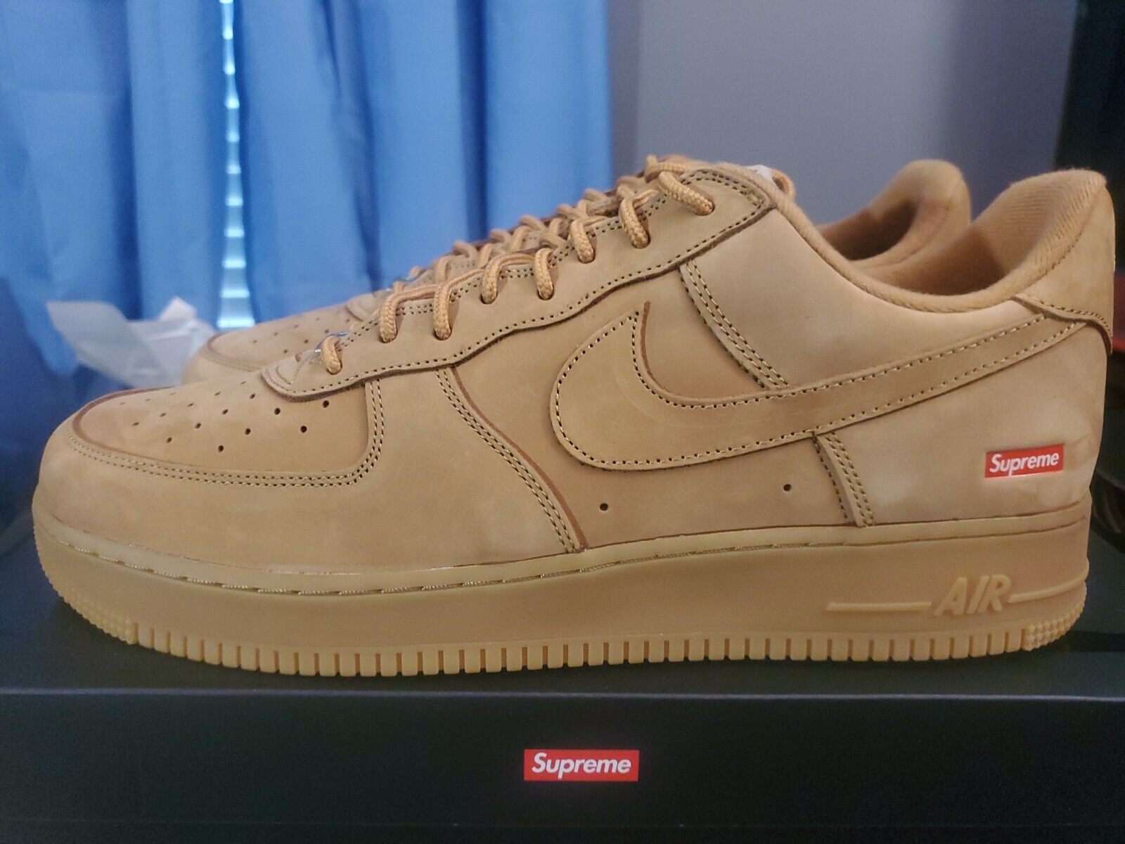Size 15 - Nike Air Force 1 Low SP x Supreme flax 2021 - DN1555-200