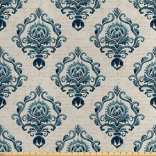 Damast Satin Stoff als Meterware Nostalgische Barock Blooms