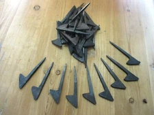 50 DECORATIVE NAILS CLAVOS HAND FORGED NAILS FLAT 3" BLACK TRADITIONAL HOOKS 