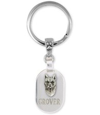 Pit Bull Jewelry Sterling Silver Handmade Pit Bull Key Ring  PT16-KRE