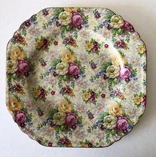 VINTAGE 1930s LORD NELSON ROSE TIME Chintz 7 1/2” SALAD DESSERT PLATE