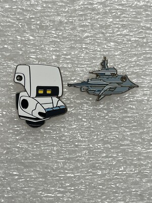 DISNEY PIN 2024 WALL-E  Hidden Mickey Pixar MO & Axiom Ship Lot Of 2