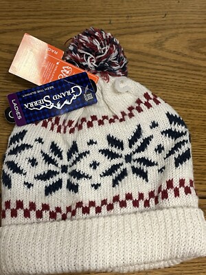 Grand Sierra Ragg Wool Earflap Hat (Vintage, NWT, Made in USA) Grand Sierra Ragg Wool Blend Winter Hat Gray Blue Moose  main image 4