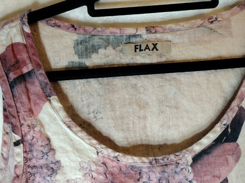 Flax Women's S/M 100% Linen Sleeveless Tank Top Lagenlook Floral - Picture 5 of 9