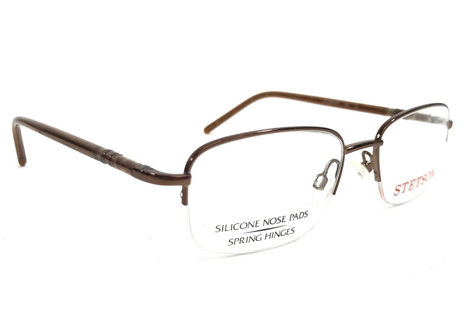 Stetson Eyeglasses Frames ZYLOWARE 183 321 Brown Rectangle Half Rim 52-18-140
