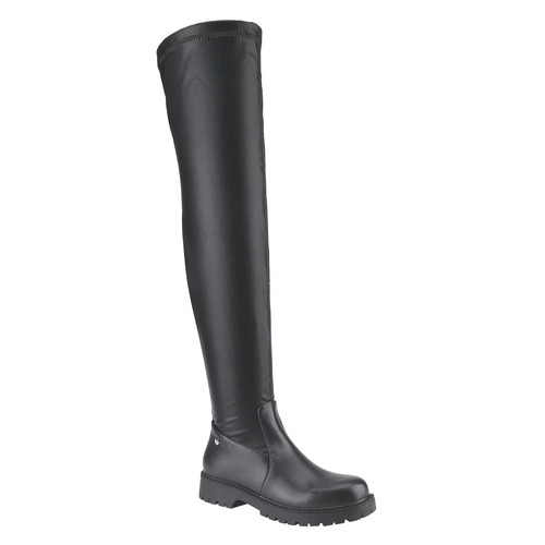 Women's Over The Knee Boots Round Toe Suede Side Zipper Flat Booties Thigh High - Picture 39 of 64