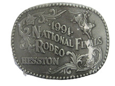 National Finals Rodeo Hesston 1991 NFR Adult Cowboy Buckle, Vintage, Orig. Pkg.