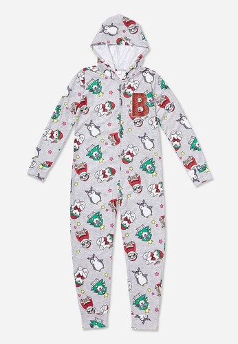 NWT JUSTICE HOLIDAY INITIAL CRITTER ONE PIECE GIRLS PAJAMAS 8 10 12 14 16 18 20 - Picture 7 of 18