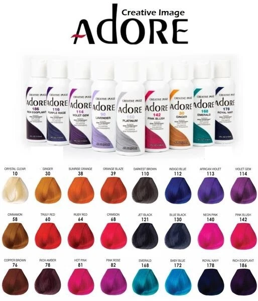 Adore Semi Permanent Hair Color Peroxide Ammonia Alcohol Free