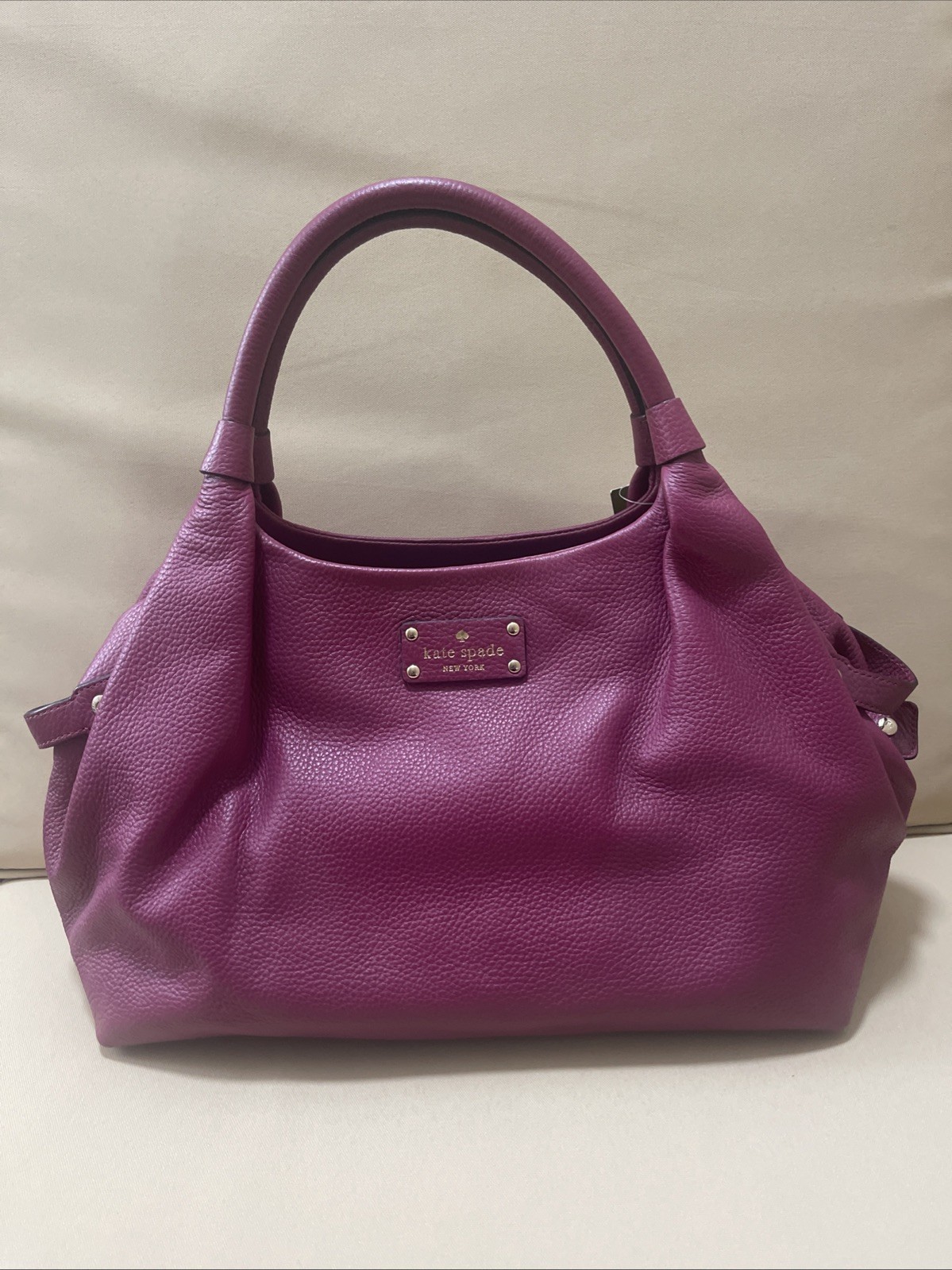 KATE SPADE Stevie Berkshire Road Leather Hobo Bag Red Plum WKRU1247 $398