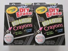 Crayola Washable Dry Erase Crayon, Assorted Bright Colors, Set of 8 New